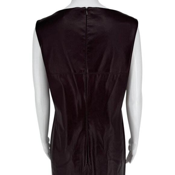 Pamella Roland Burgundy Leather Shift Dress – Excellent Pre-Owned Condition - Picture 5 of 12